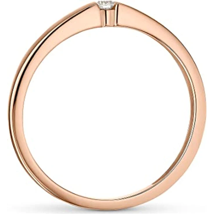 CHRIST Damenring 375er Roségold mit 1 Diamant, Breite 0,25 cm, Geschenkbox 32017723 – Bild 2