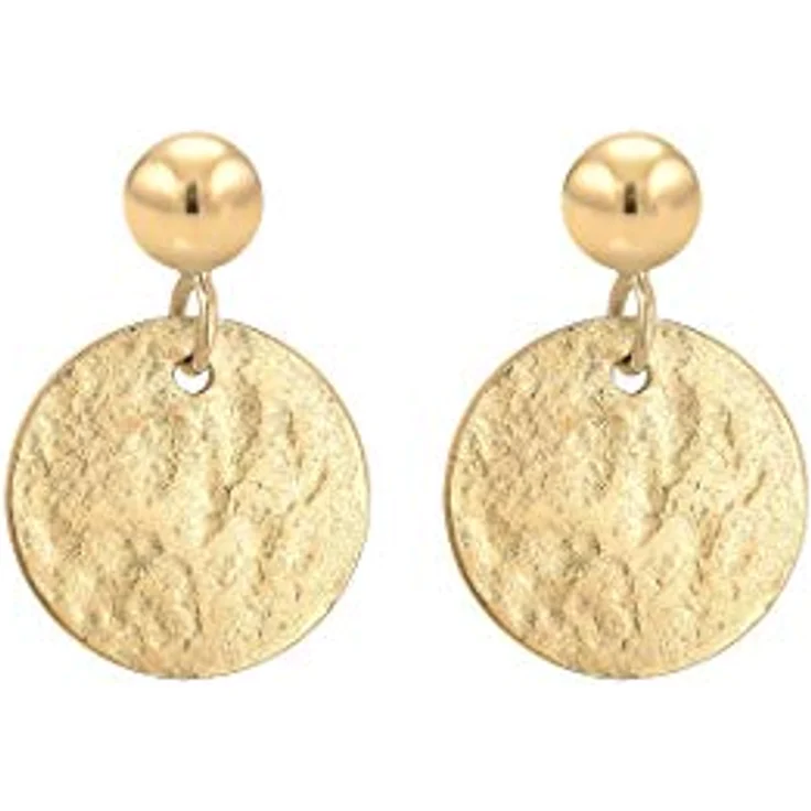 Elli Ohrhänger Plättchen Gehämmert, Vintage Antik Look in 925 Sterling Silber, anlaufgeschützt, handgefertigt – Bild 2