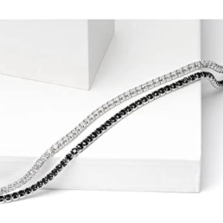 JETTE Damen-Armband 925er Silber, Zirkonia, 2,1 mm Stärke, One Size, elegante Geschenkverpackung – Bild 3