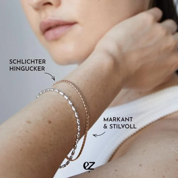 Echtzeit Armband The Y-Sleek, verstellbares Edelstahl-Armband mit 14 Karat Vergoldung, 21 cm, roségold, wasserfest & hautfreundlich, Geschenk für Damen – Bild 2