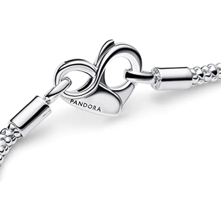 PANDORA Armband mit Infinity Herzverschluss, Sterling-Silber, 21cm, kompatibel mit PANDORA Moments, 592453C00-21 – Bild 3