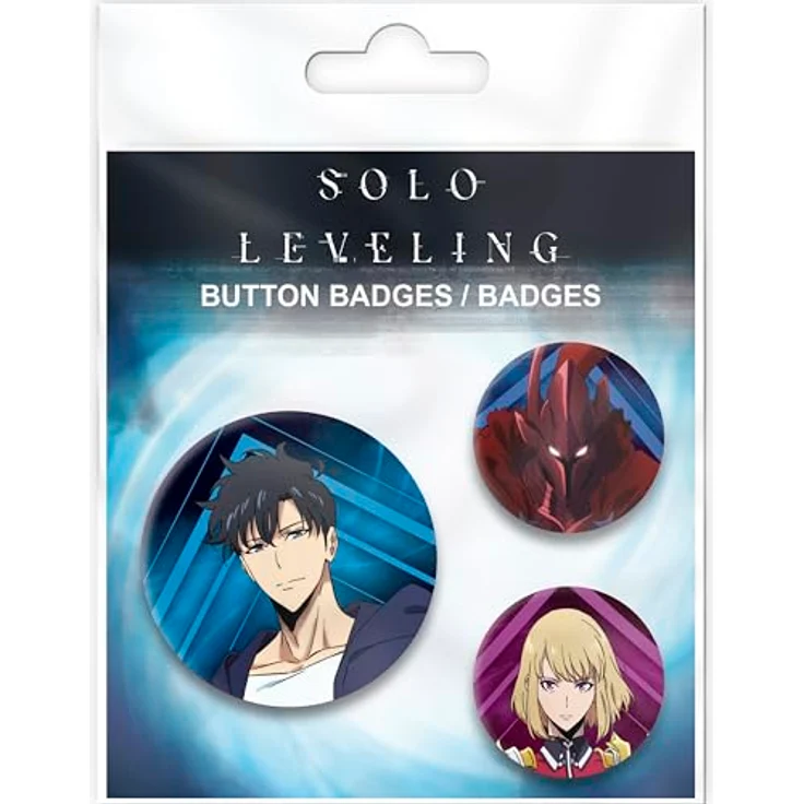 ABYstyle SOLO LEVELING Badges Set mit 3 Anstecknadeln, offiziell lizenziert, 1x 5 cm & 2x 3,2 cm, detaillierte Charakterillustrationen – Bild 2