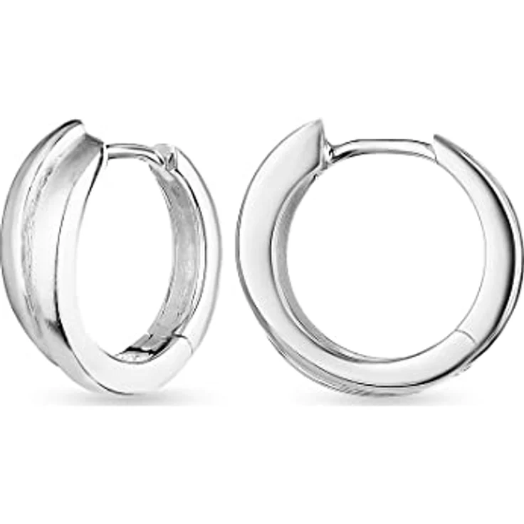 FAVS Damen-Creolen 925er Silber, klassisches Design, 1,4 cm Länge, Geschenkbox – Bild 3