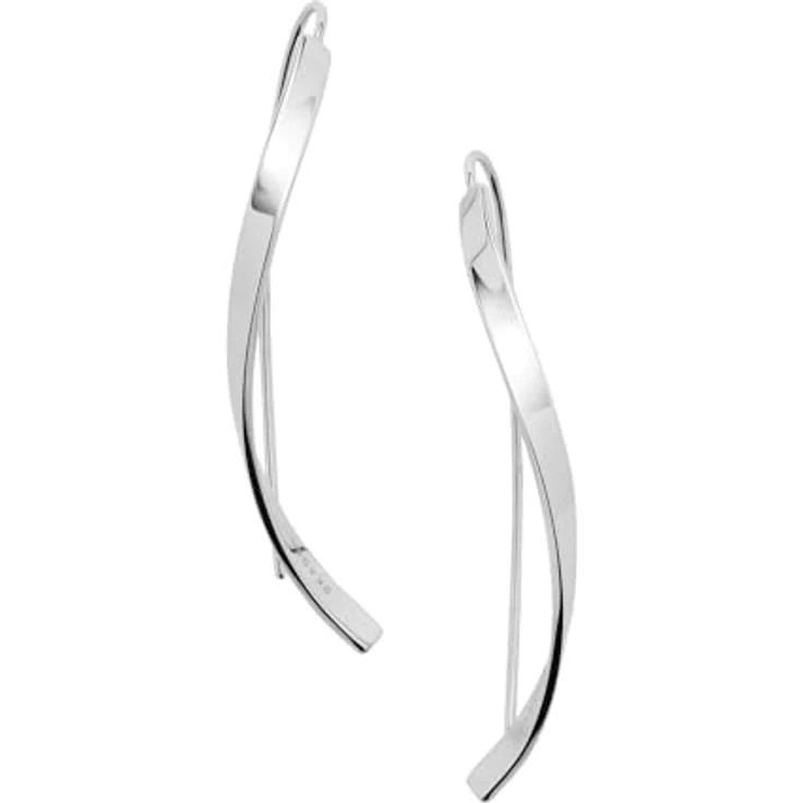 Skagen Damen Edelstahl Ohrringe mit Ohrbügelverschluss, silber, Tropfenlänge 50mm, poliertes Finish – Bild 2
