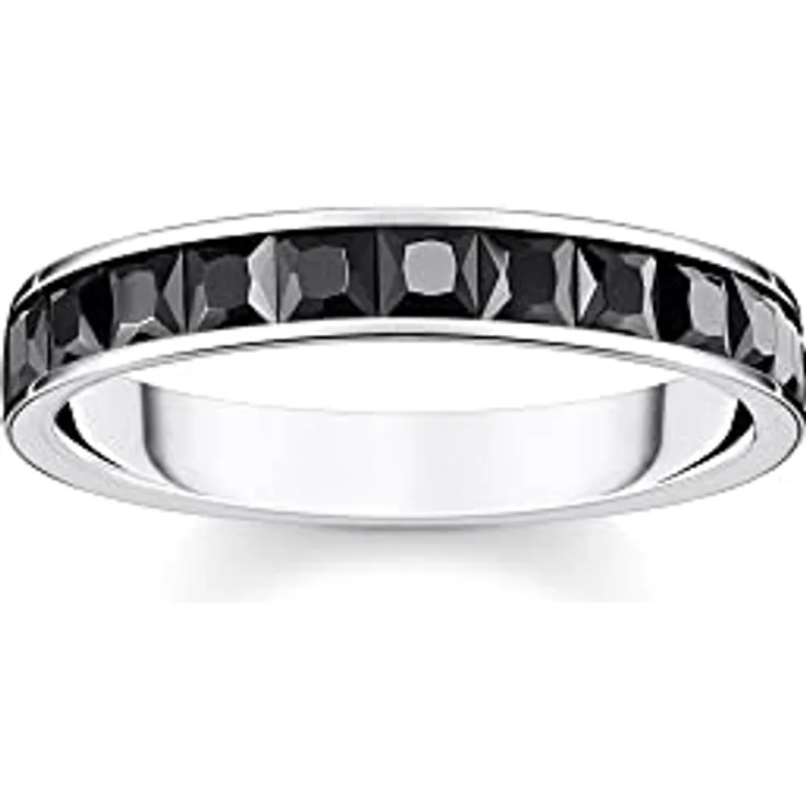 THOMAS SABO Fingerring Steine Pavé, Ring mit handgesetzten Zirkoniasteinen im quadratischen Prinzessschliff, offene Kanalfassung