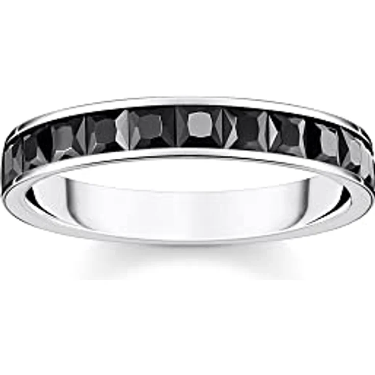 THOMAS SABO Fingerring Steine Pavé, Ring mit handgesetzten Zirkoniasteinen im quadratischen Prinzessschliff, offene Kanalfassung – Bild 1