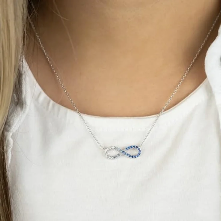 Engelsrufer Damen Halskette Infinity, 925er Sterlingsilber mit Zirkonia, 40 + 4 cm, rhodiniert, symbolisiert ewige Liebe, nickelfrei – Bild 2