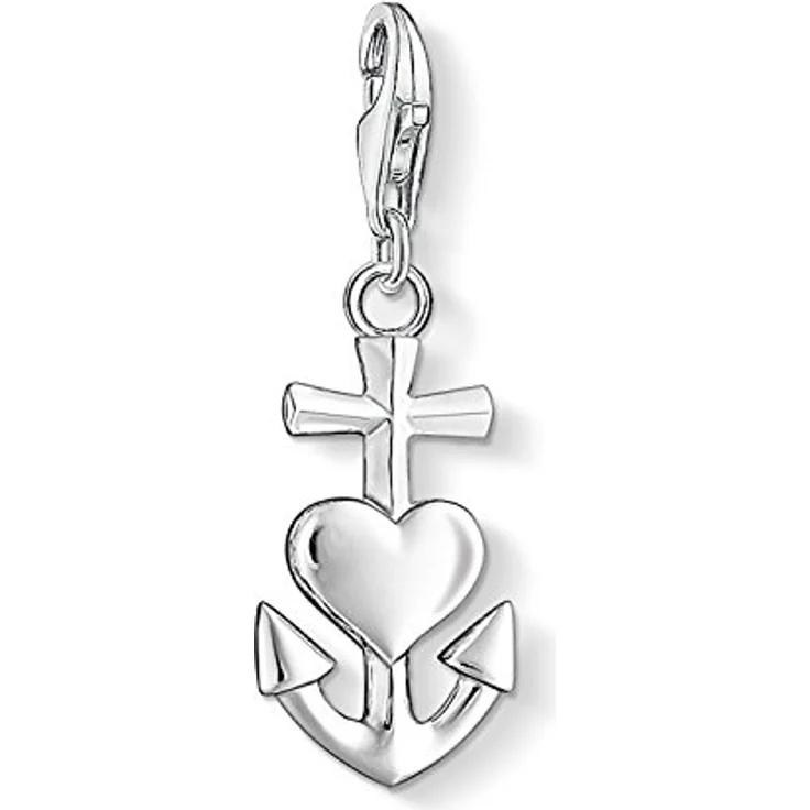 THOMAS SABO Charm-Anhänger Kreuz, Herz, Anker aus 925 Sterlingsilber, silberfarben, trendiges Design – Bild 1