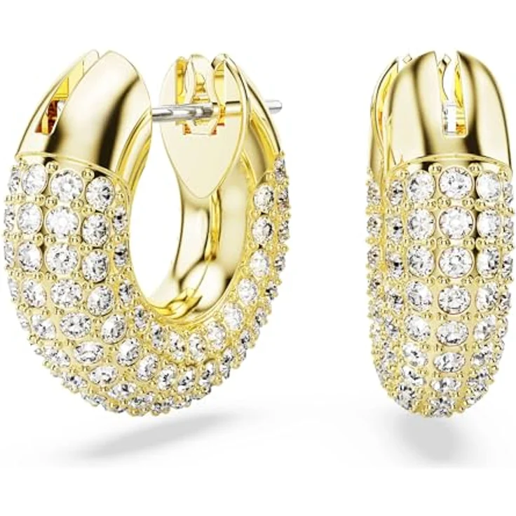 Swarovski Dextera Kreolen, Vergoldete Ohrringe mit Pavé-Kristallen für Damen – Bild 1