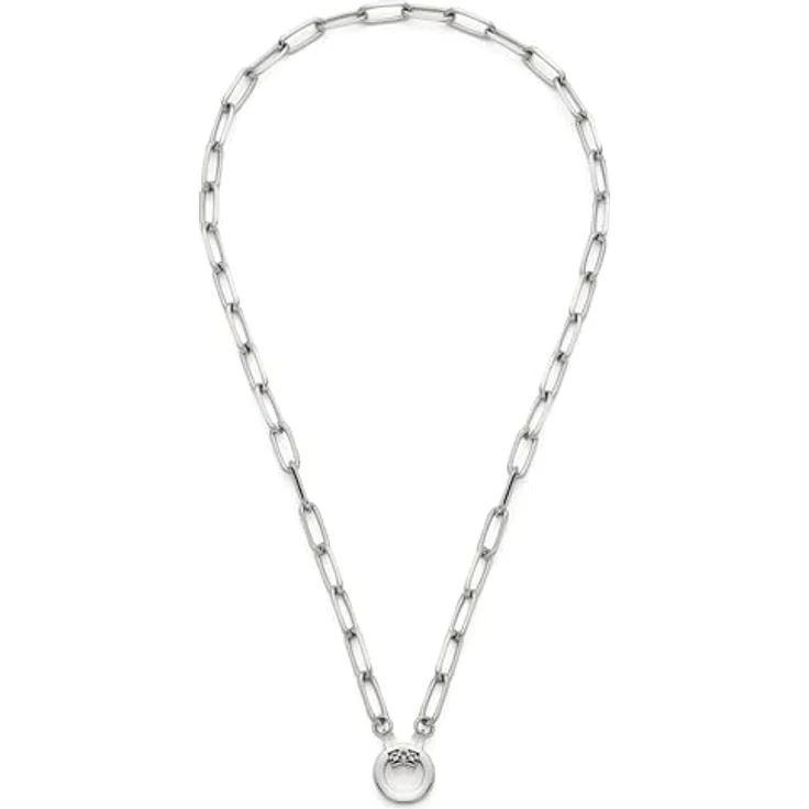 LEONARDO HOME Clip & Mix Estrella Halskette, Paperclip-Kette aus silbernem Edelstahl im Chunky-Look, 45 cm, Damen Schmuck, Geschenkidee, 019746 – Bild 1