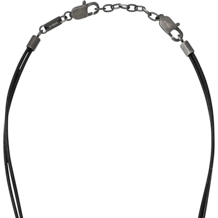 s.Oliver Herren Halskette mit Zahn-Anhänger, Edelstahl und Leder, 45+5 cm, Silber, in Schmuck Geschenk Box – Bild 3
