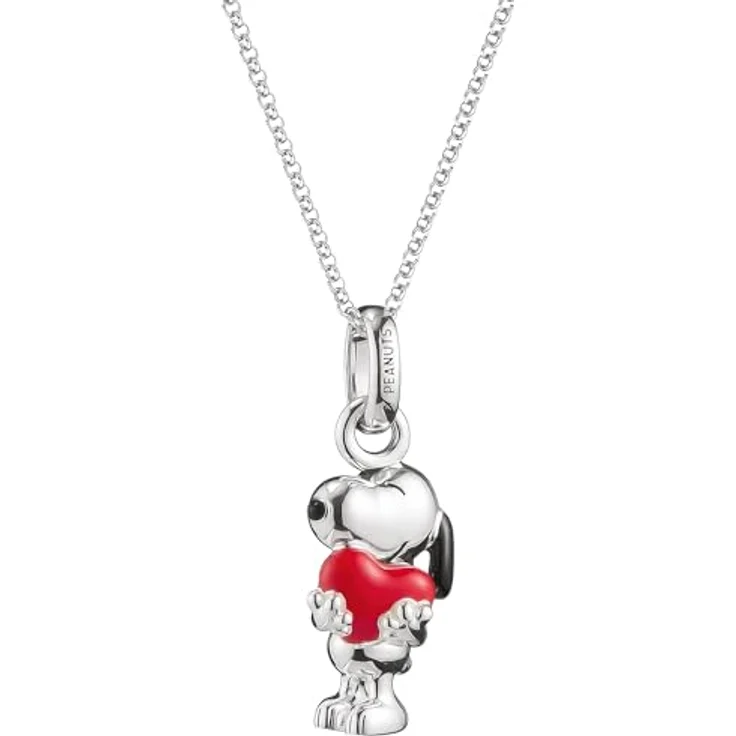 THOMAS SABO Damen-Kette Snoopy mit Herz, silberne Erbskette mit Karabinerverschluss