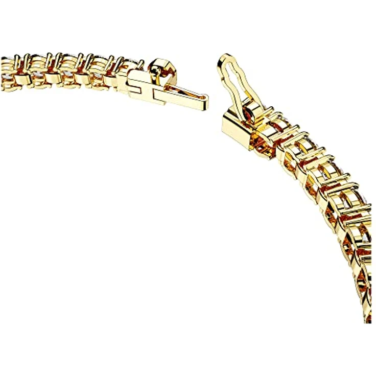 Swarovski Matrix Tennis Armband, Vergoldetes Armkettchen mit Strahlenden Swarovski Kristallen – Bild 3