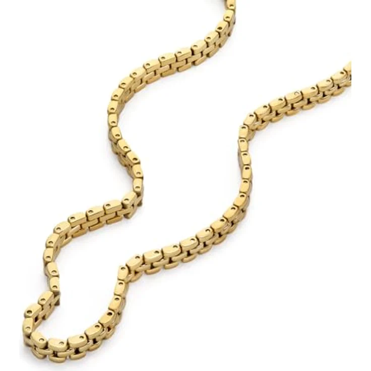 FOSSIL Damen Edelstahlarmband, goldfarben, mit sicherer Faltschließe, 45,7 cm lang, 0,6 cm breit – Bild 4