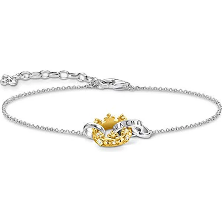 THOMAS SABO Damen Armband Krone, Gold 925 Sterling Silber, A1982-849-14