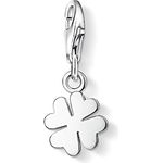 THOMAS SABO Charm-Einhänger Kleeblatt, eleganter Silberanhänger mit handveredeltem Design