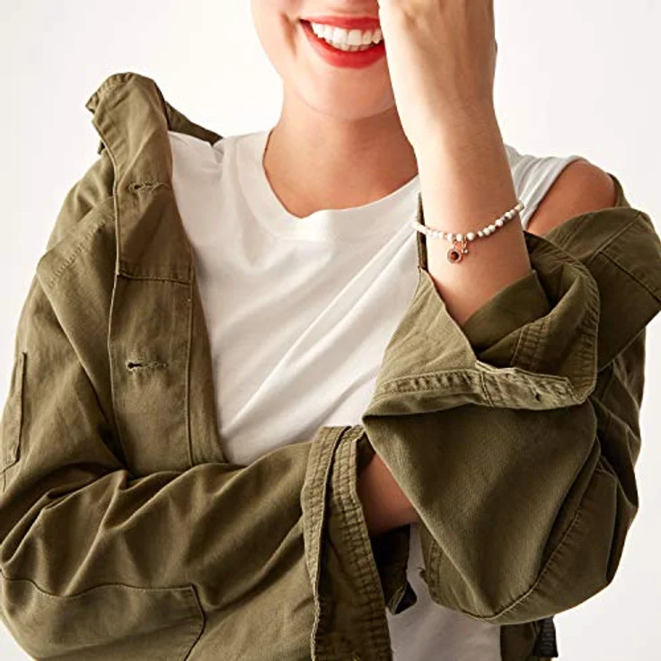 Fossil Armband JA6934791, Edelstahlarmband mit Glassteinen, Länge ca. 16,5 cm – Bild 5