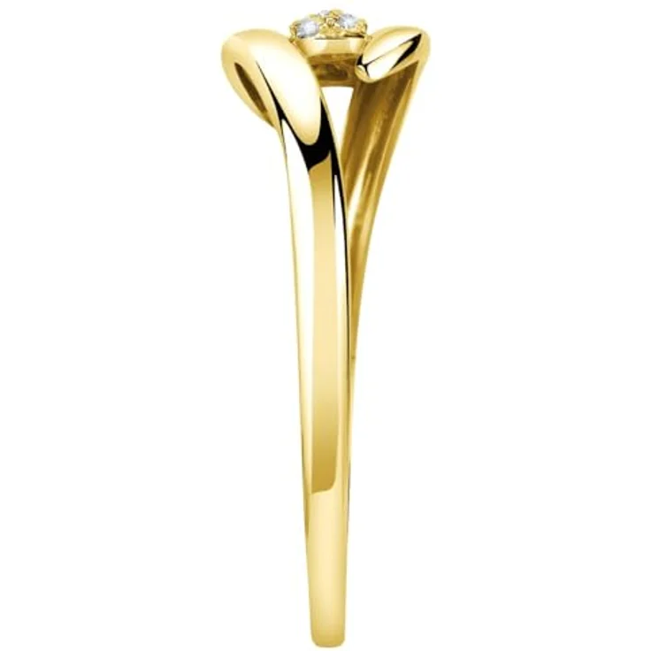 CHRIST Damen-Damenring 375er Gelbgold mit 12 Diamanten, Ringgröße 52 – Bild 3