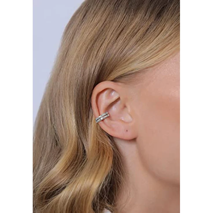 Elli Earcuff Set Silber 925, Gehämmert Ohrmanschetten für Damen, 13mm Durchmesser, handgefertigt, ohne Piercing tragbar – Bild 4