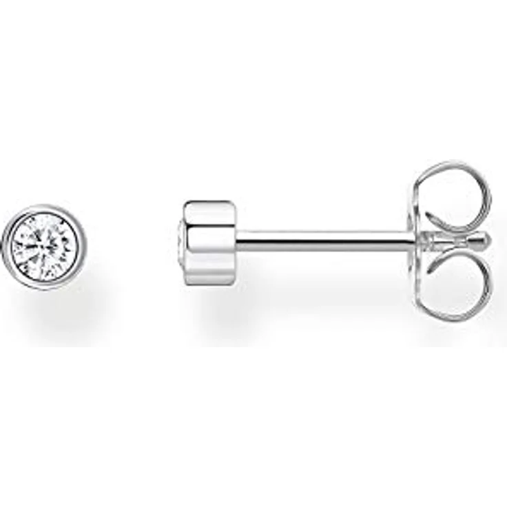 Thomas Sabo Einzel Ohrstecker, 925 Sterlingsilber mit weißem Stein, H2136-051-14 – Bild 1