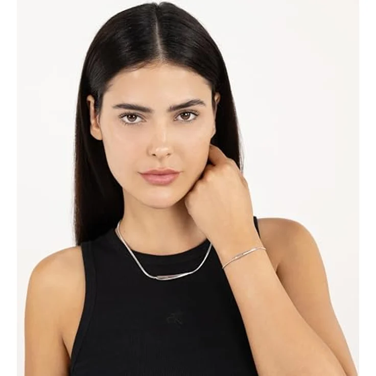 Calvin Klein ELONGATED DROPS, Damen-Halskette aus poliertem Edelstahl mit Karabinerverschluss, 40,6 cm lang – Bild 5