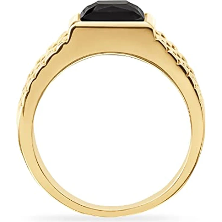 FAVS Herren-Edelstahlring mit Onyx, 1,02 cm Breite, 3,5 mm Stärke, Gelbgold 32021900 – Bild 3