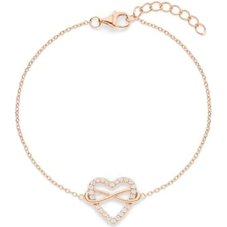 s.Oliver Bracelet - Elegantes Armband aus 925er Sterlingsilber in Roségold - verstellbare Ankerkette bis 20 cm, wasserfest & hautfreundlich – Bild 1