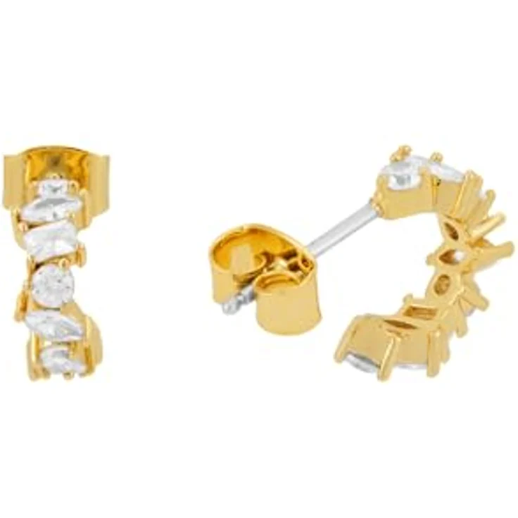 Fossil Ellis, Damen Ohrringe aus goldfarbenem Messing, poliert, Länge 12,5 mm, sichere Poussette – Bild 4