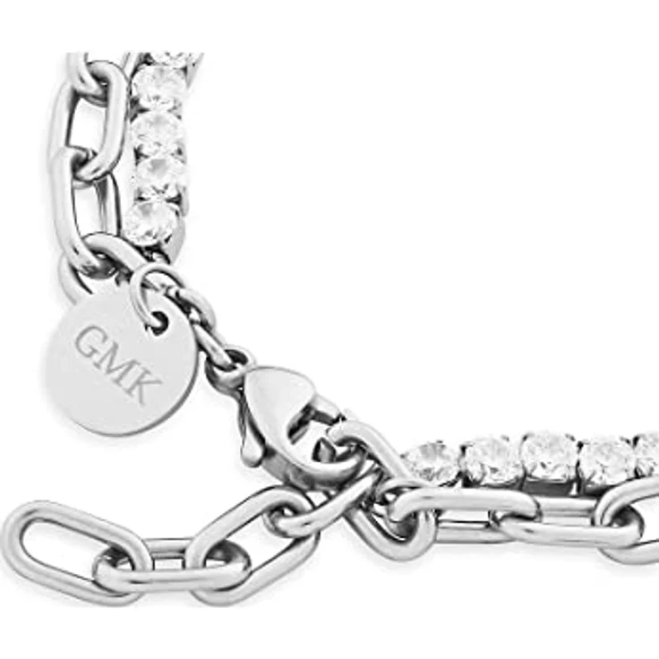 Guido Maria Kretschmer Armband 87943216, Edelstahlarmband mit 71 Zirkonia, weiß, Karabinerverschluss, 21 cm Länge, 4 mm Stärke – Bild 2