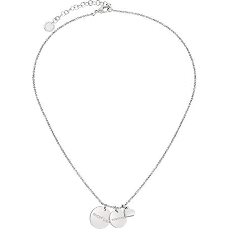 LIEBESKIND Ankerkette mit Anhängern, Edelstahl poliert, 40 cm - 45 cm, silber – Bild 3