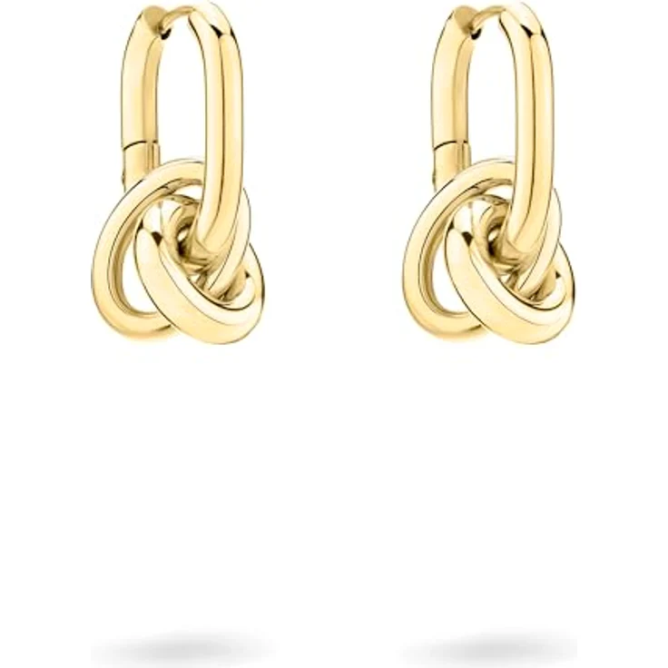 Liebeskind Berlin Creole LJ-1509-E-28, Damen-Ohrringe aus Edelstahl, IP Gold poliert, 3 cm mit Schanierverschluss – Bild 3