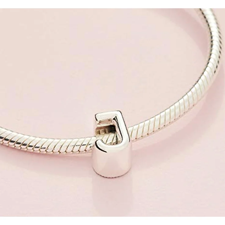 PANDORA Moments Buchstabe J - wendbares Alphabet-Charm aus Sterling-Silber mit geprägten Herzen und Perlen - kompatibel mit Moments Armbändern – Bild 5