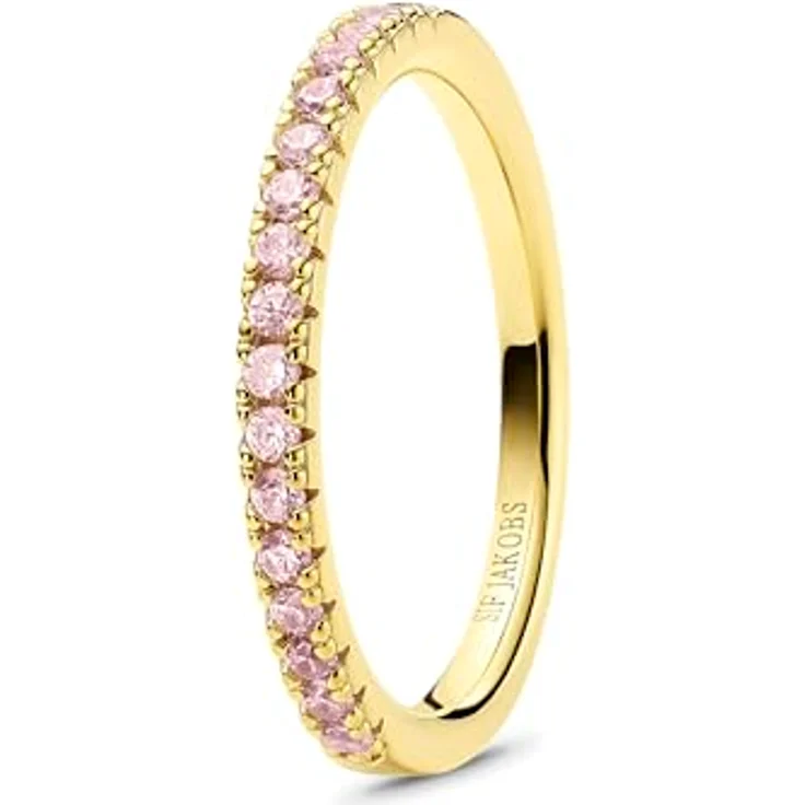 Sif Jakobs Ring Ellera, Damenring aus 925 Sterling Silber mit 18K Vergoldung und rosafarbenem Farbverlauf, Größe 58 – Bild 2