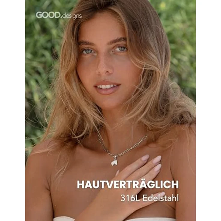GD GOOD.designs Charms Anhänger Pferd, Silberner Kettenanhänger aus 316L Edelstahl mit Karabiner-Verschluss, Wasserfest & Hypoallergen, Ideal als Geschenkidee – Bild 2