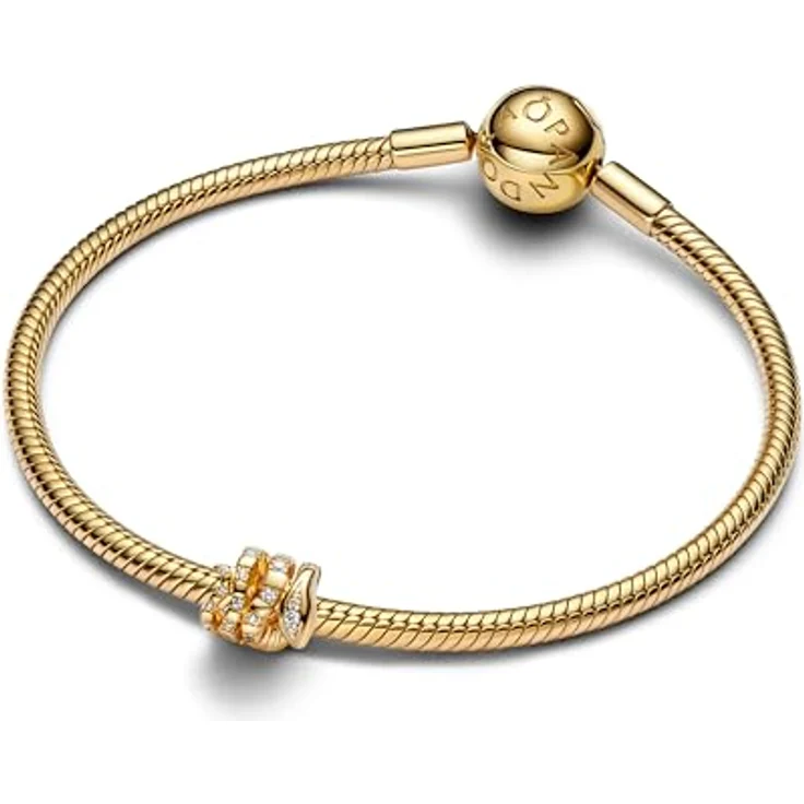 PANDORA Moments Handgeschriebene Liebe Charm, Sterling Silber mit vergoldeter Metalllegierung, Kompatibel mit Moments Armbändern, 763055C00 – Bild 3
