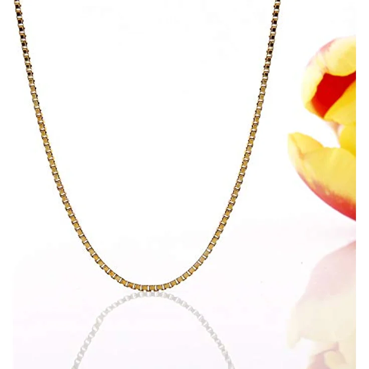 trendor Venezianer Kette 333 Gold, 0,9 mm Echtgold Halskette für Anhänger, 38 cm, edles Geschenk in Geschenkbox – Bild 3