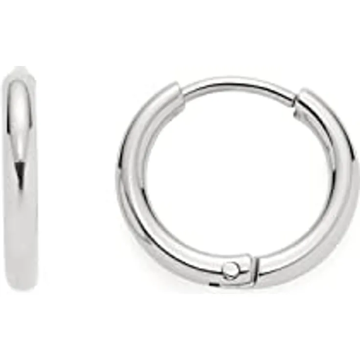 JEWELS BY LEONARDO Jewels Lilo Beauty's Ohrringe, kleine silberfarbene Klapp-Creolen aus Edelstahl, allergikerfreundlich, 1 Paar