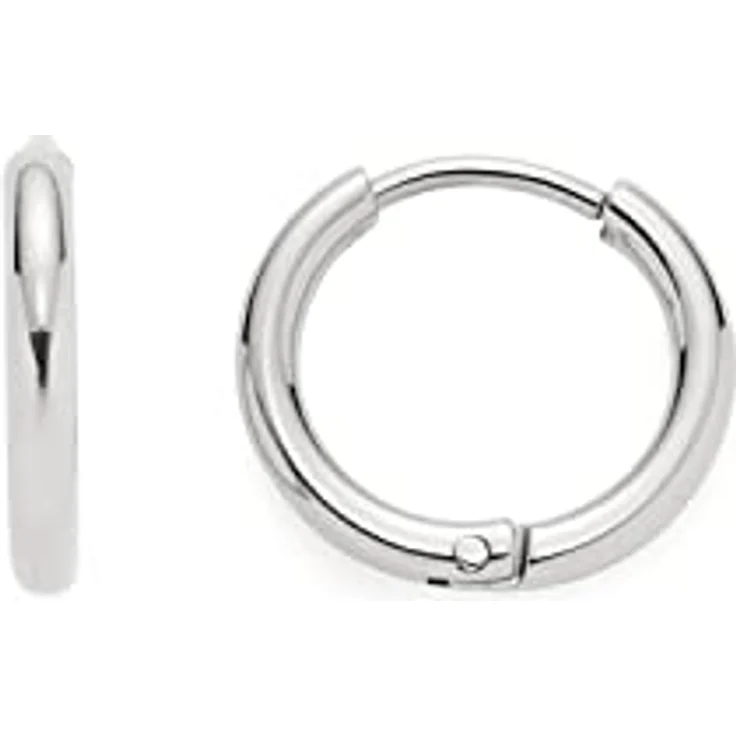 JEWELS BY LEONARDO Jewels Lilo Beauty's Ohrringe, kleine silberfarbene Klapp-Creolen aus Edelstahl, allergikerfreundlich, 1 Paar – Bild 1