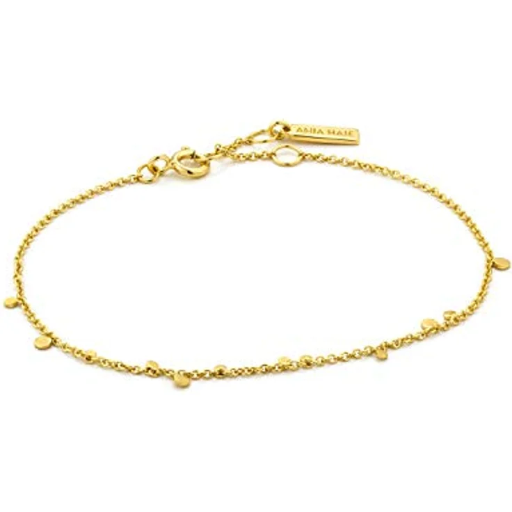 ANIA HAIE GEOMETRY CLASS Mixed Discs Damen Armband, 925 Sterling Silber 14k vergoldet, 16,5 cm + 2 cm Verlängerung, inkl. Geschenkverpackung – Bild 1