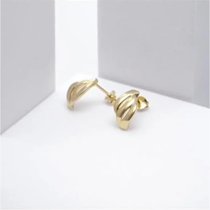 CHRIST Ohrstecker 89092311, Dreireihiges Design aus warmem Gelbgold für moderne Looks – Bild 3