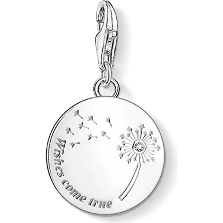 THOMAS SABO Charm-Einhänger Pusteblume WISHES COME TRUE, mit weißen Zirkonia (synth), Silber