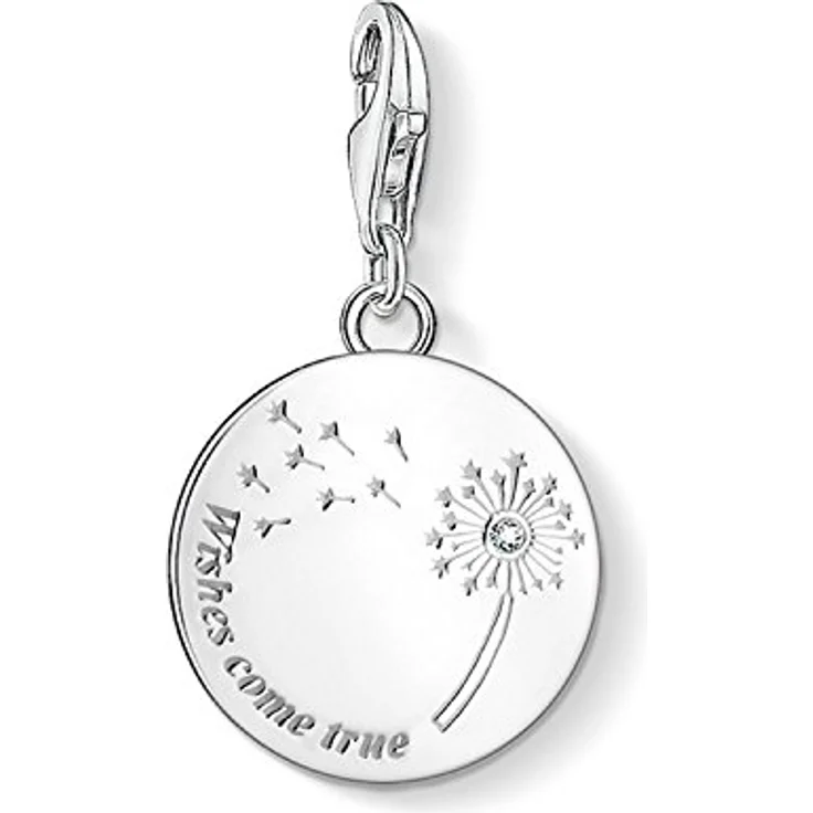 THOMAS SABO Charm-Einhänger Pusteblume WISHES COME TRUE, mit weißen Zirkonia (synth), Silber – Bild 1