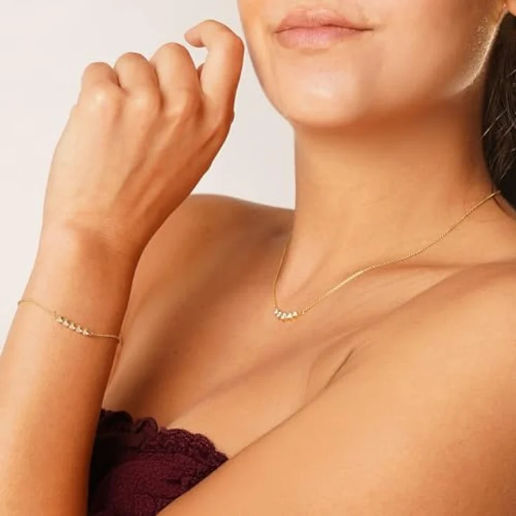 GLIZZ Damen-Armband Gold 333/8K mit Zirkonia, modischer Armschmuck, 19 cm, verstellbar, inklusive Geschenkpackung – Bild 5