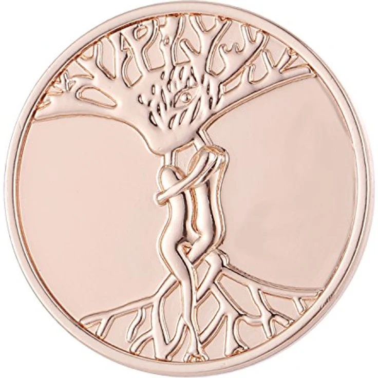 Morella Damen Halskette 70 cm Edelstahl mit Amulett und Coin 33 mm Seelenverwandte in Roségold, im Schmuckbeutel – Bild 2