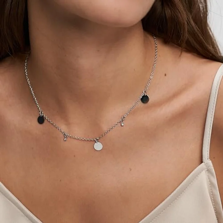 s.Oliver Necklace - Rolokette aus poliertem Edelstahl, Silber, 47 cm - wasserfest & hautfreundlich – Bild 2
