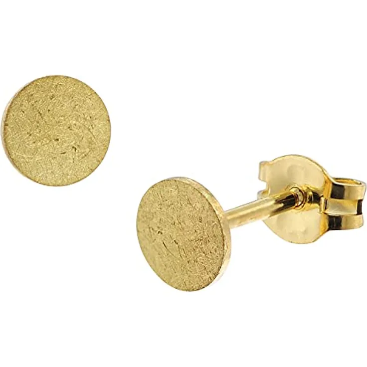 trendor Damen-Ohrringe 333 / 8K Gold Eismatt Ohrstecker, 5 mm, Echtgold, zeitloser Ohrschmuck für Frauen, ideales Geschenk, 51029