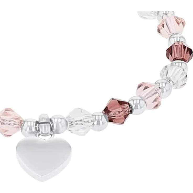 Prinzessin Lillifee Armband Edelstahl, Kinder Armschmuck mit bunten Glas-Steinen, 12+2 cm, Silber, Herz-Motiv, in Geschenkbox, 2034005 – Bild 2