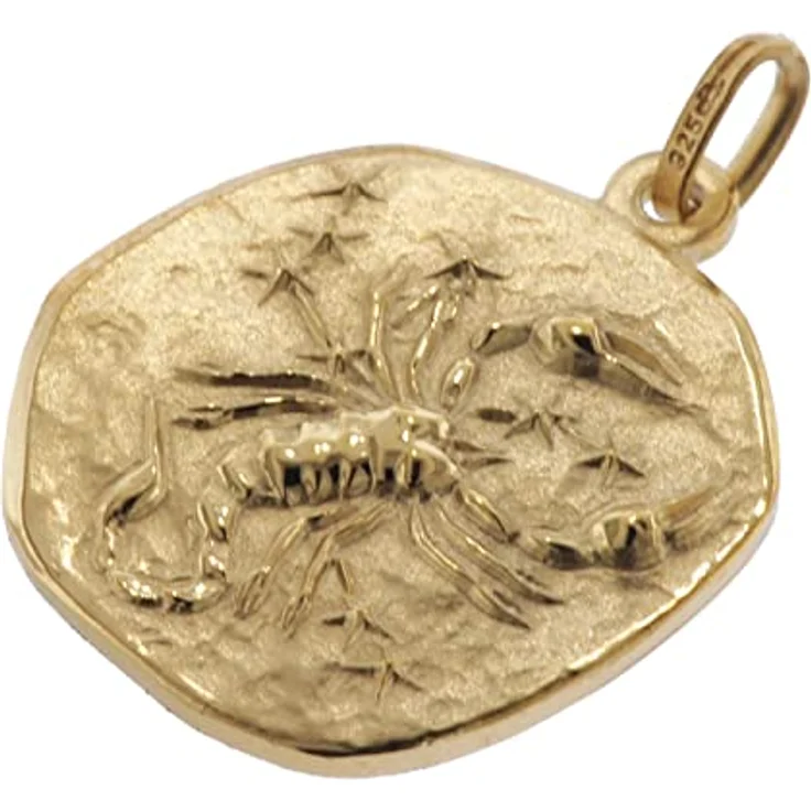 trendor Skorpion Sternzeichen Herrenkette Gold auf Silber, Ø 20 mm, 60 cm, zeitloser Halsschmuck aus 925er Silber, Geschenkidee für Männer – Bild 2