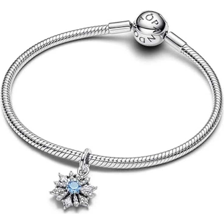 PANDORA Moments Disney Eiskönigin Elsa Schneeflocke Charm-Anhänger, Sterling-Silber mit eisblauen Kristallen und Zirkonia, kompatibel mit ME und Moments, 794209C01 – Bild 3