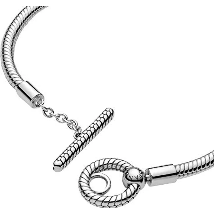 PANDORA Icons Schlangen-Gliederarmband mit T-Verschluss, 16 cm, aus Sterling-Silber, für bis zu 20 Charms – Bild 5